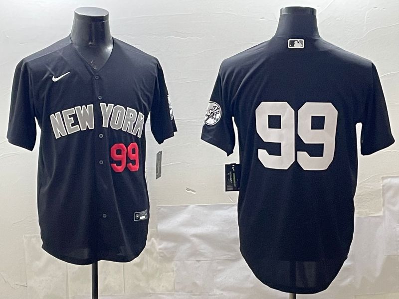 Men New York Yankees #99 No Name Black Game 2025 Nike MLB Jersey style 4->new york yankees->MLB Jersey